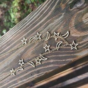 J Crew Moon And Stars Charm Necklace